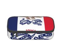 BBEXJIGY Iowa state flag Print Large - Capacity Cosmetic Makeup Organizer Bag: Designed for Eyebrow Pencils, Black, One Size