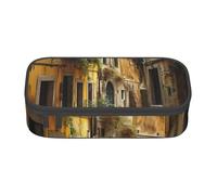 BBEXJIGY Italian Old Street Print Large - Capacity Cosmetic Makeup Organizer Bag: Designed for Eyebrow Pencils, Black, One Size
