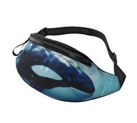 BBEXJIGY Killer Whales Swim Along Print Multifunctional Waist Pack -Your Good Companion for Hiking, Traveling Running, Black, One Size