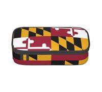 BBEXJIGY Maryland State Flag Print Large - Capacity Cosmetic Makeup Organizer Bag: Designed for Eyebrow Pencils, Black, One Size