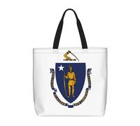 BBEXJIGY Massachusetts State Flag Print Women's Portable Tote Bag - Large Shopper for Beach,Travel,Gym | Summer Handbag
