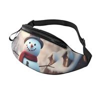BBEXJIGY Merry Christmas Cute Snowman Print Multifunctional Waist Pack -Your Good Companion for Hiking, Traveling Running, Black, One Size