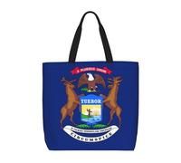 BBEXJIGY Michigan State Flag Print Women's Portable Tote Bag - Large Shopper for Beach,Travel,Gym | Summer Handbag