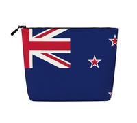 BBEXJIGY New Zealand Flag Print Single Layer Fake Linen Like Makeup Bag Stylish Practical Organizer for Cosmetics, Black, One Size
