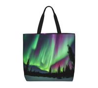 BBEXJIGY Northern Lights Painting Print Women's Portable Tote Bag - Large Shopper for Beach,Travel,Gym | Summer Handbag