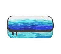 BBEXJIGY Ocean Waves Sailboat with Birds Maritime Print Large - Capacity Cosmetic Makeup Organizer Bag: Designed for Eyebrow Pencils, Black, One Size