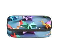 BBEXJIGY Origami Multicolor Papercraft Cranes Print Large - Capacity Cosmetic Makeup Organizer Bag: Designed for Eyebrow Pencils, Black, One Size