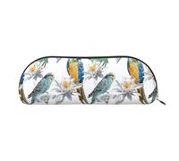 BBEXJIGY Parrots on Branches Print Stylish Mini Storage Bag for Eyebrow Pencils and Tiny Essentials, Gold, One Size