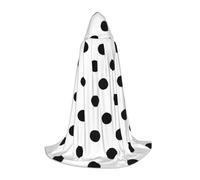 BBEXJIGY Polka Dot Print Full Print Hooded Cape | Bow Tie (No Zipper) |Halloween/Cosplay/Comic Con/Themed Parties