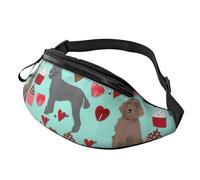 BBEXJIGY Poodles Dogs Print Multifunctional Waist Pack -Your Good Companion for Hiking, Traveling Running, Black, One Size