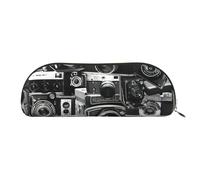 BBEXJIGY Retro Cool Camera Collection Print Stylish Mini Storage Bag for Eyebrow Pencils and Tiny Essentials, Gold, One Size