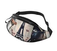 BBEXJIGY Romantic Paris Eiffel Tower Bycicle Print Multifunctional Waist Pack -Your Good Companion for Hiking, Traveling Running, Black, One Size