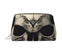 BBEXJIGY Runner Bull Skull Print Leather Travel Toiletry Bag for Women Toiletries Cosmetic Bag Makeup Bag