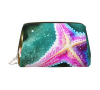 BBEXJIGY Sea Starfish Print Leather Travel Toiletry Bag for Women Toiletries Cosmetic Bag Makeup Bag