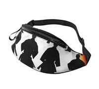 BBEXJIGY Silhouettes of Martial Print Multifunctional Waist Pack -Your Good Companion for Hiking, Traveling Running, Black, One Size
