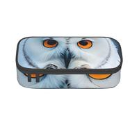 BBEXJIGY Snowy Owl Eyes Print Large - Capacity Cosmetic Makeup Organizer Bag: Designed for Eyebrow Pencils, Black, One Size