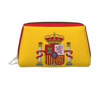 BBEXJIGY Spanish flag Print Leather Travel Toiletry Bag for Women Toiletries Cosmetic Bag Makeup Bag