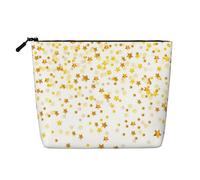 BBEXJIGY Sparsed Dreamy Stars and Spots Print Single Layer Fake Linen Like Makeup Bag Stylish Practical Organizer for Cosmetics, Black, One Size