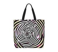 BBEXJIGY Spiral Optical illusion Gif Print Women's Portable Tote Bag - Large Shopper for Beach,Travel,Gym | Summer Handbag