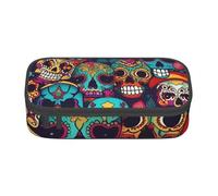 BBEXJIGY Sugar Skulls Print Large - Capacity Cosmetic Makeup Organizer Bag: Designed for Eyebrow Pencils, Black, One Size