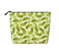 BBEXJIGY Sushi Dill Pickles Print Single Layer Fake Linen Like Makeup Bag Stylish Practical Organizer for Cosmetics, Black, One Size