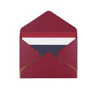 BBEXJIGY Thailand Flag Print Horizontal Gold-Edged Pearl Greeting Card w/Envelope-Holiday,Birthday,Anniversary,Party