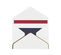 BBEXJIGY Thailand Flag Print Horizontal Gold-Edged Pearl Greeting Card w/Envelope-Holiday,Birthday,Anniversary,Party