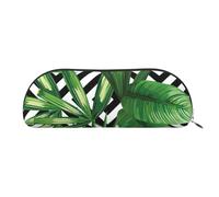 BBEXJIGY Tropical Leaves Print Stylish Mini Storage Bag for Eyebrow Pencils and Tiny Essentials, Silver, One Size