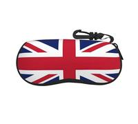 BBEXJIGY Ultra Lightweight Soft Glasses Case with Union Jack Flag Unisex Black One Size Black One Size Black One Size Black One Size, Black/White, One size