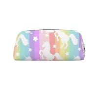 BBEXJIGY Unicorns on Colorful Stripes Multi-purpose Bag Travel Office Small Items, metallic silver, One Size