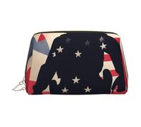 BBEXJIGY US Military Soldiers Patriotic Memorial Day Print Leather Travel Toiletry Bag for Women Toiletries Cosmetic Bag Makeup Bag