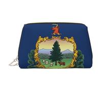 BBEXJIGY Vermont State Flag Print Leather Travel Toiletry Bag for Women Toiletries Cosmetic Bag Makeup Bag