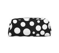 BBEXJIGY Versatile Black and White Polka Dot Print Storage Bag Makeup Bag for Travel Office Small Items, metallic silver, One Size