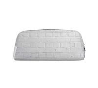 BBEXJIGY Versatile case with antique white brick wall design, travel or office bag for small items, metallic silver, One Size