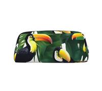 BBEXJIGY Versatile Storage Bag Palm Leaf and Parrot Print Makeup Bag Travel Office Small Items Organizer Bag, metallic silver, One Size