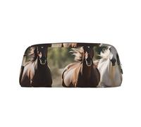 BBEXJIGY Versatile Three Horses Running Case, Makeup Bag, Travel or Office Bag, metallic silver, One Size