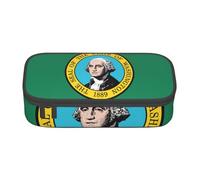 BBEXJIGY Washington Flag Print Large - Capacity Cosmetic Makeup Organizer Bag: Designed for Eyebrow Pencils, Black, One Size