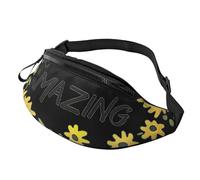 BBEXJIGY Wild Daisy Flower Print Multifunctional Waist Pack -Your Good Companion for Hiking, Traveling Running, Black, One Size