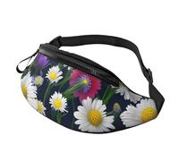 BBEXJIGY Wild Flowers and Cornflowers Daisies Print Multifunctional Waist Pack -Your Good Companion for Hiking, Traveling Running, Black, One Size