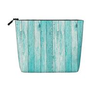 BBEXJIGY Wooden Planks Texture Wallpaper Print Single Layer Fake Linen Like Makeup Bag Stylish Practical Organizer for Cosmetics, Black, One Size