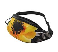 BBEXJIGY Yellow flower Print Multifunctional Waist Pack -Your Good Companion for Hiking, Traveling Running, Black, One Size