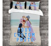 Bbflyper Personalized Bedding Set,Custom Photo Duvet Cover and Pillowcase,Most Unique Design Quilt Cover for Friends Couples Kids Birthday Anniversary (135 x 200cm)