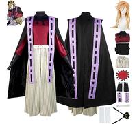 bbganlian Anime Character Douma Cosplay Costume Outfit Kanroji Mitsuri Role Play Uniform Full Set Halloween Party Carnival Dress Up Suit with Headdress Wig Hat for Men (L)