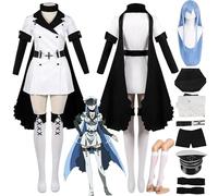 bbganlian Anime Character Esdeath Esdese Cosplay Costume Outfit Akame Ga KILL Uniform Dresses Full Set Halloween Party Carnival Dress Up Suit with Wig Hat for Women Girls (L)