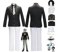 bbganlian Anime Character Kibutsuji Muzan Cosplay Costume Outfit Demon Slayer Kanroji Mitsuri Uniform Full Set Halloween Carnival Party Dress Up Suit with Hat Wig Keychain for Men (L)
