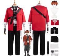 bbganlian Anime Character Stark Cosplay Costume Outfit Frieren at the Funeral Uniform Full Set Halloween Party Carnival Dress Up Suit with Wig for Men (M)