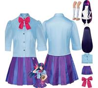 bbganlian Anime Character Twilight Sparkle Cosplay Costume Outfit Pinkie Pie Role Play JK Sailor Uniform Full Set Halloween Carnival Party Dress Up Suit with Wig for Women (XS)