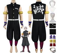 bbganlian Anime Character Uzui Tengen Cosplay Costume Outfit Demon Slayer Kanroji Mitsuri Uniform Full Set Halloween Party Carnival Uniform Dress Up Suit with Wig Headdress for Men (L)