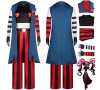bbganlian Anime Character Velvet Cosplay Costume Outfit Hazbin Hotel Lucifer Morningstar Uniform Coat Vest Pants Full Set Halloween Carnival Party Dress Up Suit for Women Girls (S)