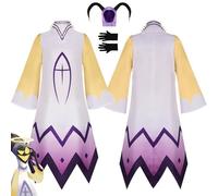 bbganlian Anime Hazbin Hotel Adam The Exorcis Cosplay Costume Outfit Lucifer Morningstar Uniform Jumpsuit Full Set Halloween Carnival Party Dress Up Suit with Hat for Men Boys (M)
